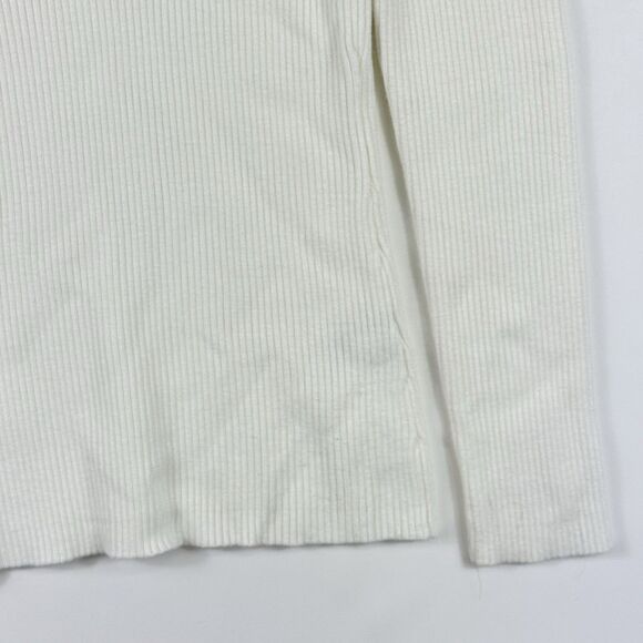 Boston‎ Proper Womens Medium Ivory Ribbed Turtleneck Casual Chic Beachy Sweater - Picture 4 of 7